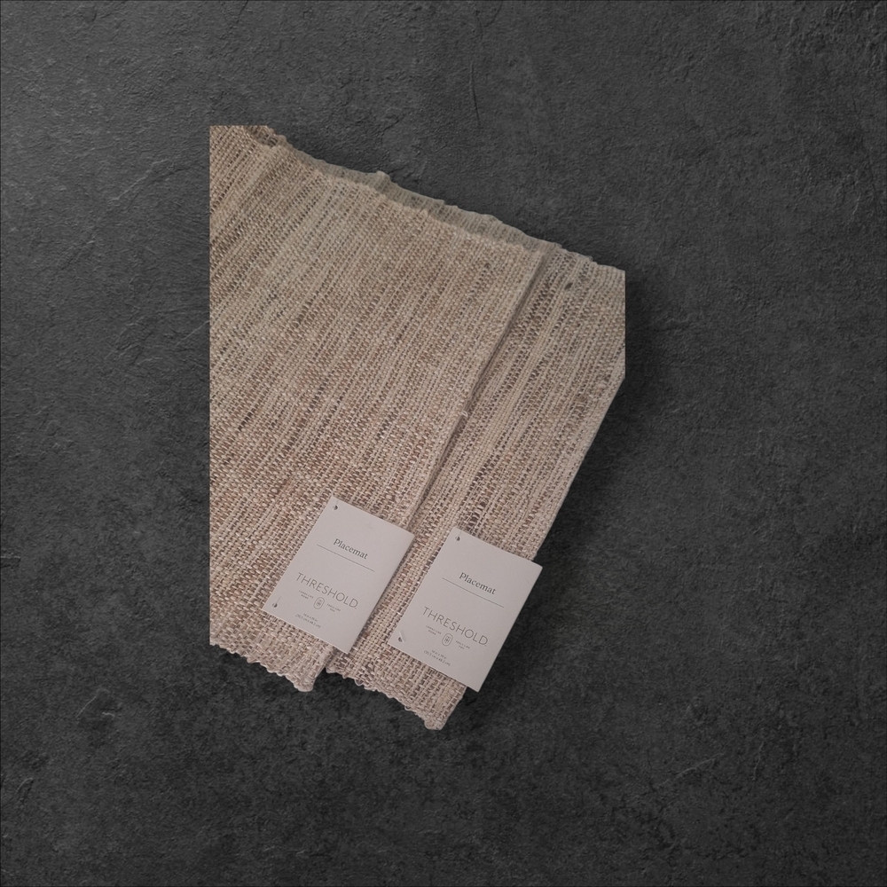 Threshold Beige Woven Placemats 100% HEMP And Tags